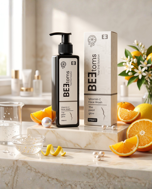 BEEtoms Vitamin C Pearl Glow Face Wash (170ml) | Antioxidant Radiance Cleanser