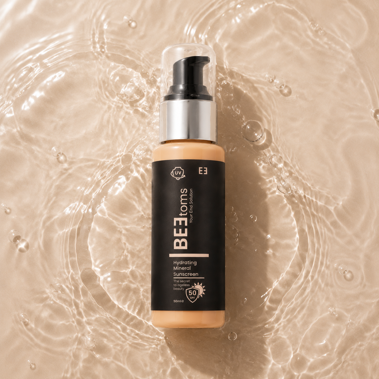 BEEtoms Hydrating Tinted Mineral Sunscreen SPF 50 (50ml) | Invisible Daily UV Shield