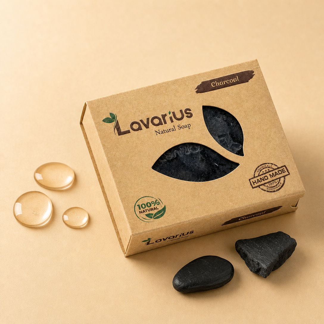 Lavarius by BEEtoms Charcoal Detox Bar | Deep Pore Purifying Pure Glycerin Soap
