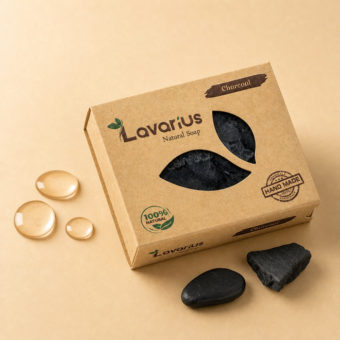 Lavarius by BEEtoms Charcoal Detox Bar | Deep Pore Purifying Pure Glycerin Soap