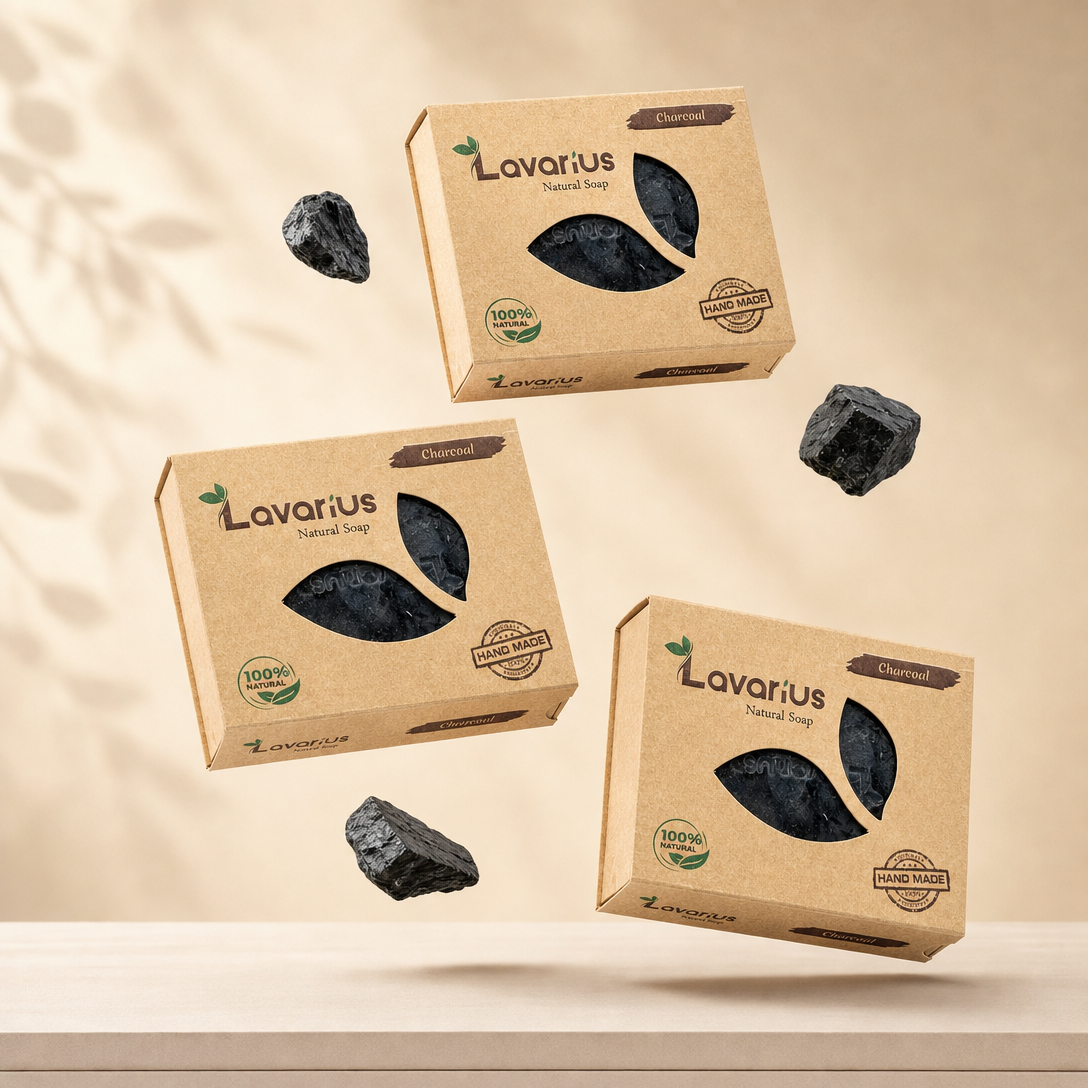 Lavarius by BEEtoms Charcoal Detox Bar | Deep Pore Purifying Pure Glycerin Soap