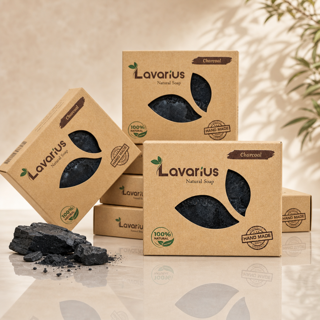 Lavarius by BEEtoms Charcoal Detox Bar | Deep Pore Purifying Pure Glycerin Soap