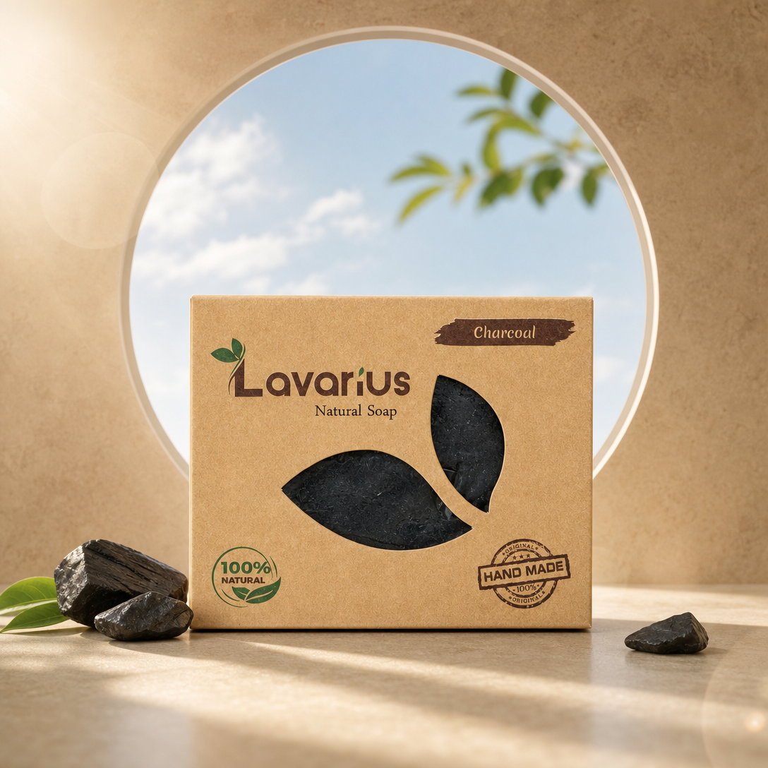 Lavarius by BEEtoms Charcoal Detox Bar | Deep Pore Purifying Pure Glycerin Soap