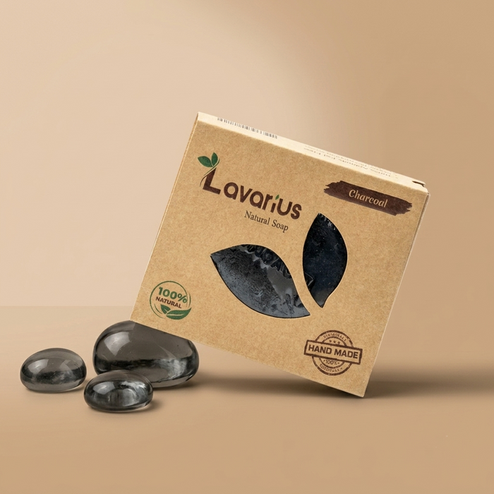 Lavarius by BEEtoms Charcoal Detox Bar | Deep Pore Purifying Pure Glycerin Soap