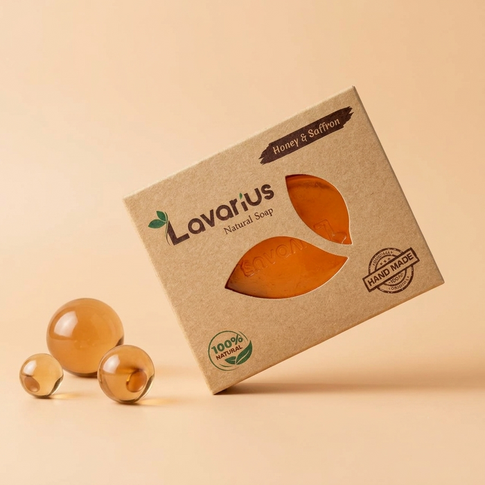 Lavarius by BEEtoms Honey & Saffron Glow Bar | Handcrafted Pure Glycerin Soap